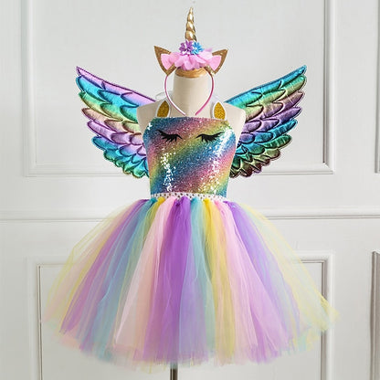 Cosplay Girls' Dress Movie New Vacation Unicorn