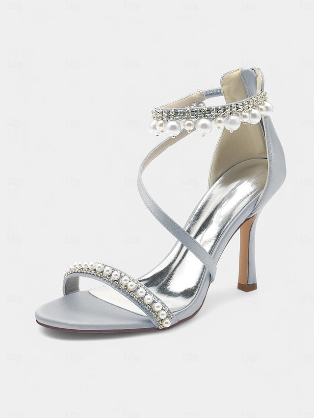 Chic Pointed-Toe Satin Party Pink Strap – Heels Ankle