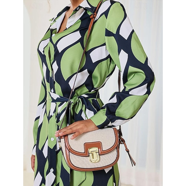 – Tasche Trim Vintage Damen Crossbody Leder klein