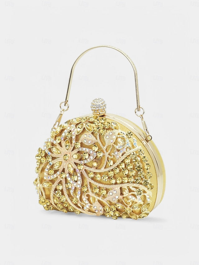 Gold Heels Matching with Embellished Slingback Handbag –