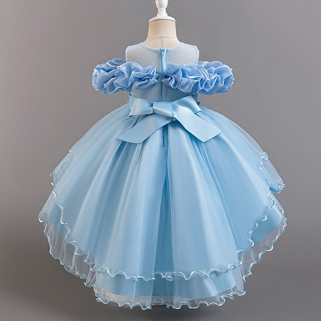 Wedding Sleeve Short Floral Party Kids Dress Girls' Flower