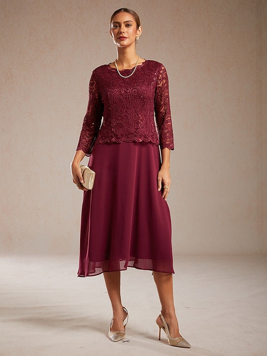 Women's Midi Dress A Line Dress Elegant Wedding Guest