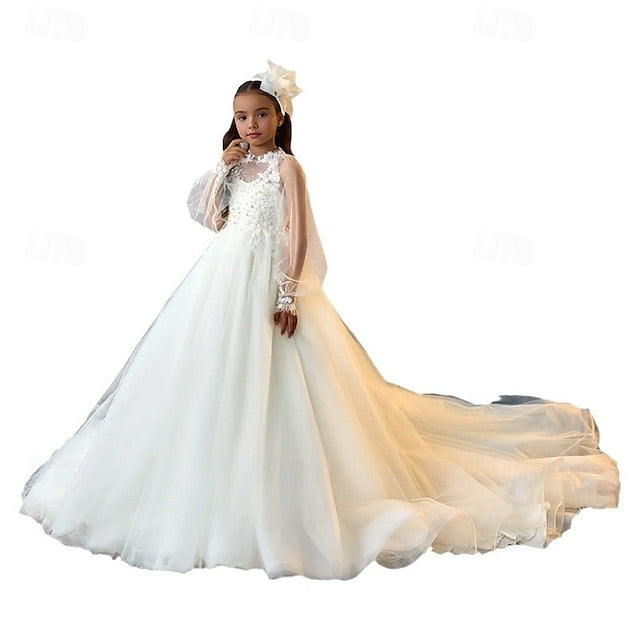 Dress Color Party Kids Girls' Solid Communion First