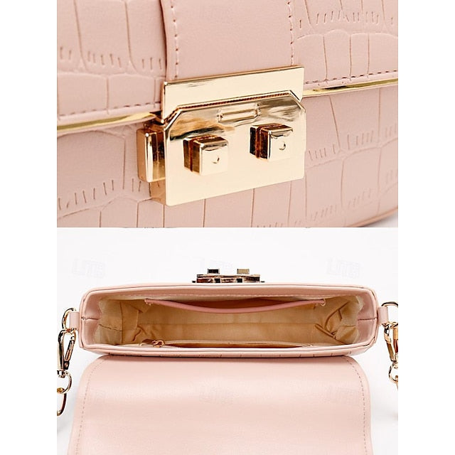 Damen Tasche Baguette Schultertasche Umschlag Leder PU