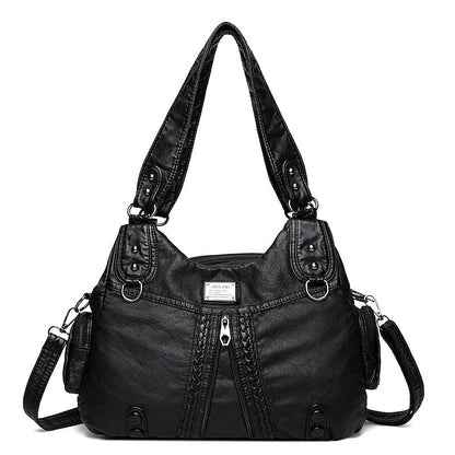 Boston Leder Handtasche Schultertasche Damen Hobo PU
