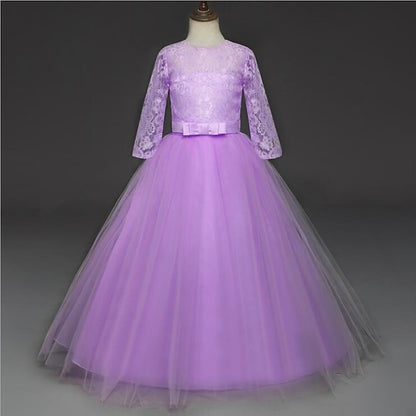 Lace Prom Girl Years 3-13 Kids Dress Princess Flower