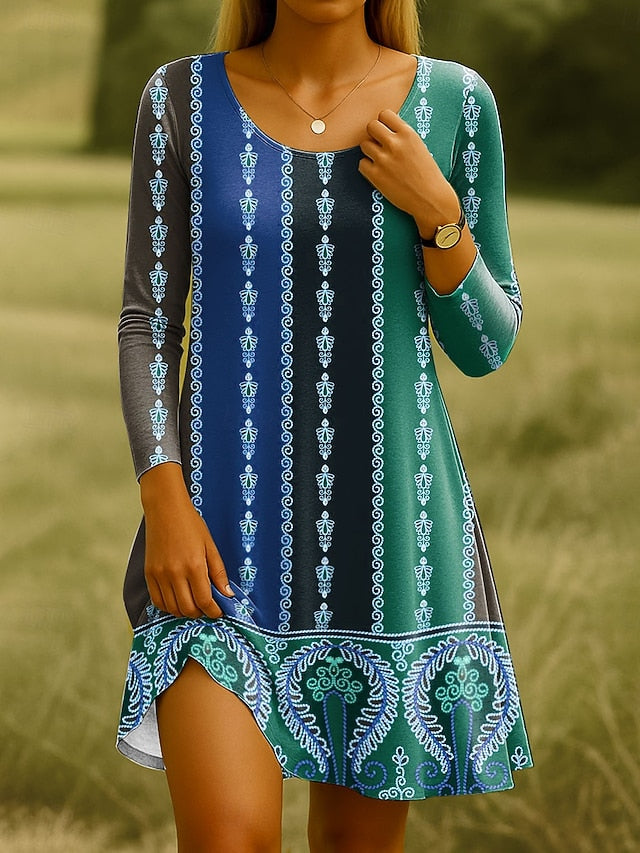 Women's Knee Length Dress Knit Dress Casual Dress T Shirt