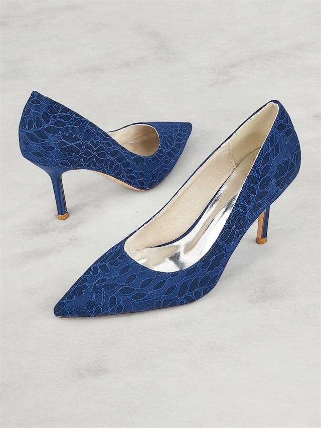 Pointed-Toe Lace-Embroidered Stiletto - Heels Women's