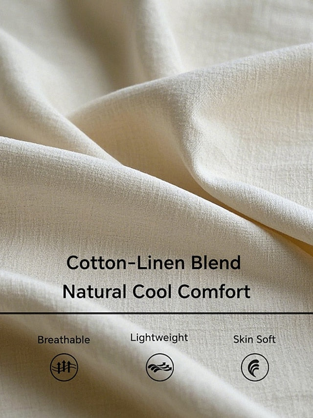 Women's Mini Dress Faux Cotton Linen White Dress Casual