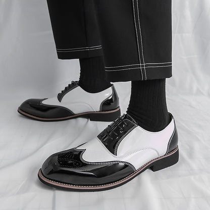 and Leather Gold Oxford Black Men's Patent with Shoes