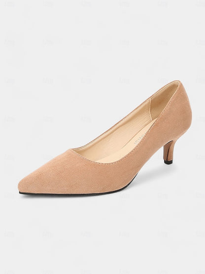 Women's Kitten with Emerald Pumps Suede Green Pointed-Toe