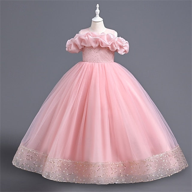 Party Kids Girls' Dress Color Solid Flower Girl