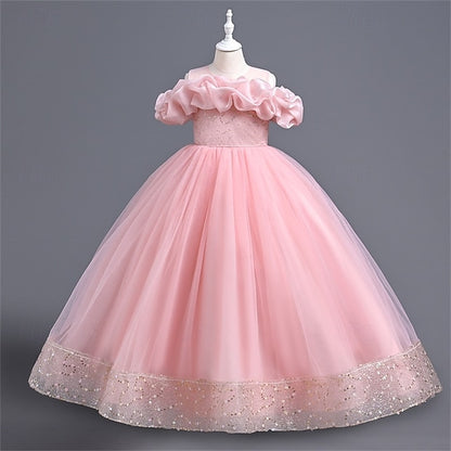 Party Kids Girls' Dress Color Solid Flower Girl
