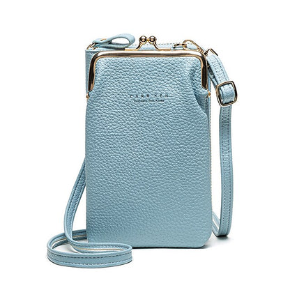 Tasche Gold Damen Kunstleder mit Rahmen Schwarz Crossbody