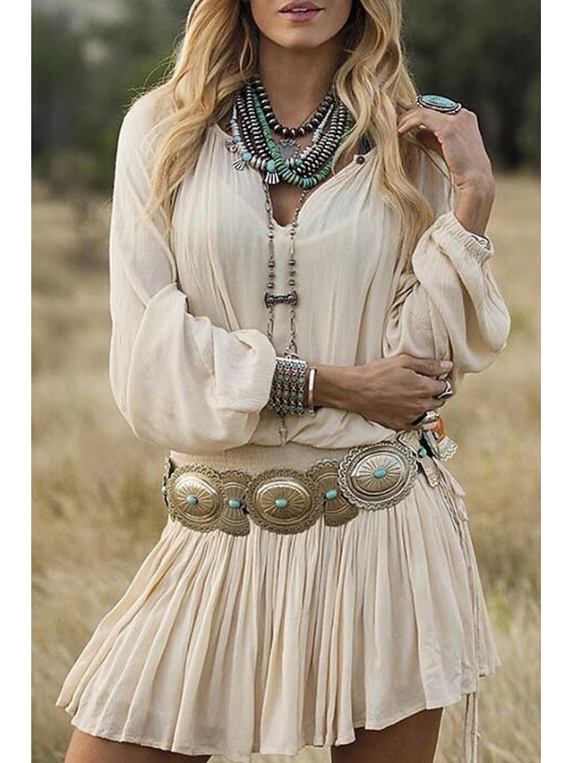 Women's Mini Dress Casual Dress Ruched Dress Western Dress