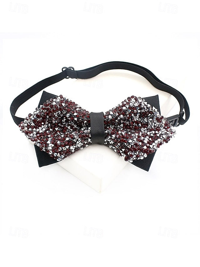 Polyester Sparkling Bow Men's – Sequins Christmas Tie