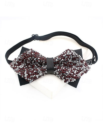 Polyester Sparkling Bow Men's – Sequins Christmas Tie