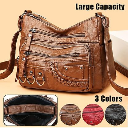 Mehrere Crossbody mit Vintage Leder Damen Kunsttasche