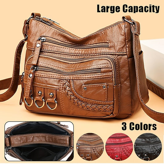 Mehrere Crossbody mit Vintage Leder Damen Kunsttasche