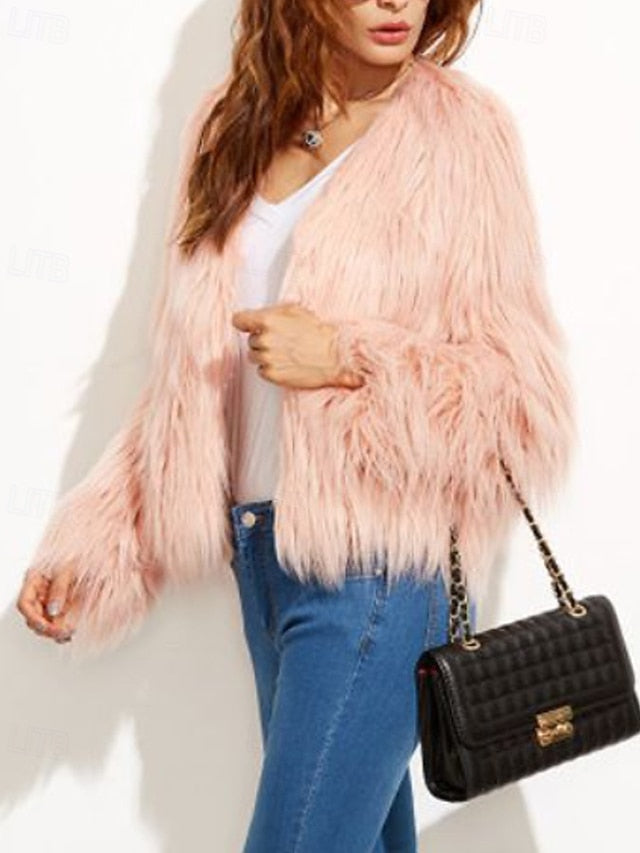 Furs Fur Comfortable Leathers Women's Coat Faux Warm