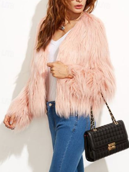 Furs Fur Comfortable Leathers Women's Coat Faux Warm