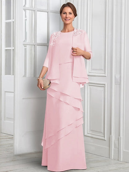 the Bride Dress Suit Piece Elegant Mother of Formal Two A-Line