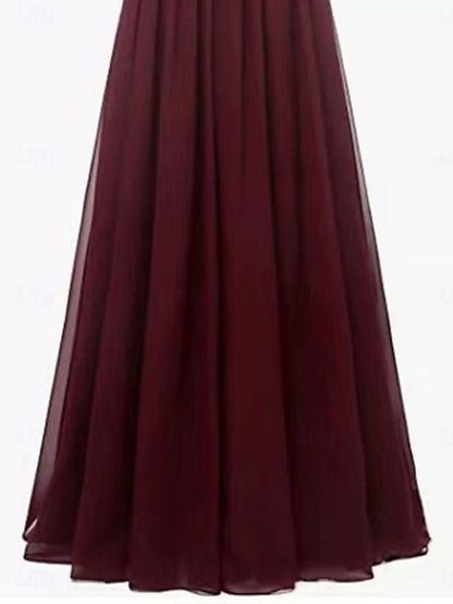 of Floor Elegant Simple Bride A-Line Dress V Mother the Neck