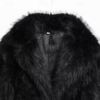 Women's Pocket Warm Fur Faux Furs Coat Comfortable