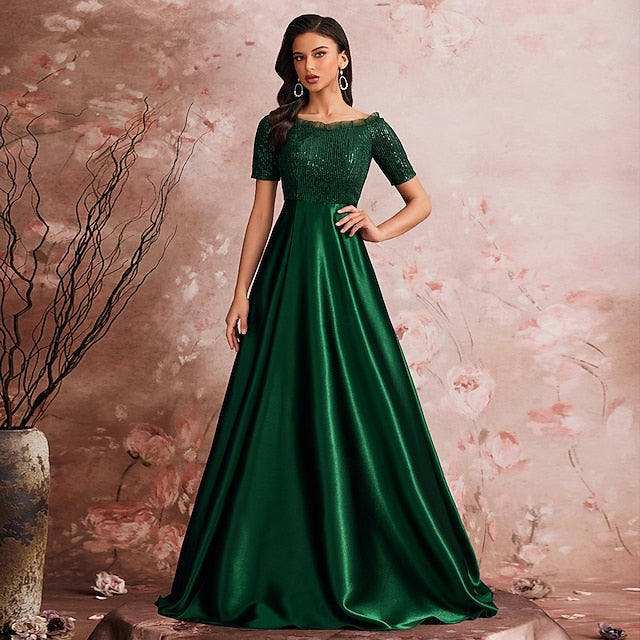 Gown Evening the Mother Sparkle of Formal A-Line Dress Bride