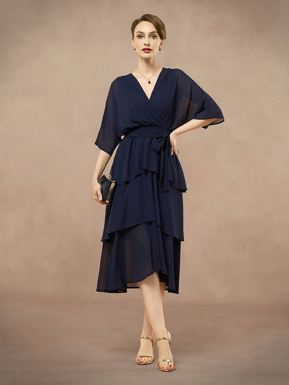 A-Line Mother Length V Bride Floor Elegant the Dress of Neck