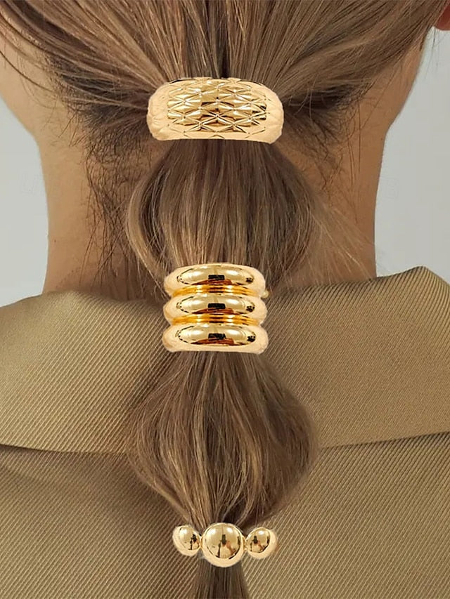 with Hair Tone Gold Scrunchies Band Elastic Women's -