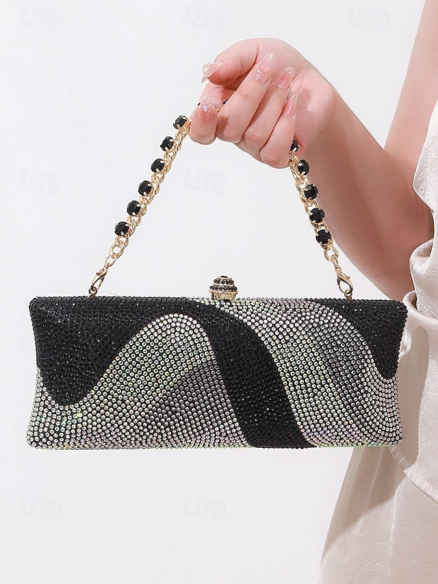 Women's Bag Clutch with Strap Evening Crystal Chain