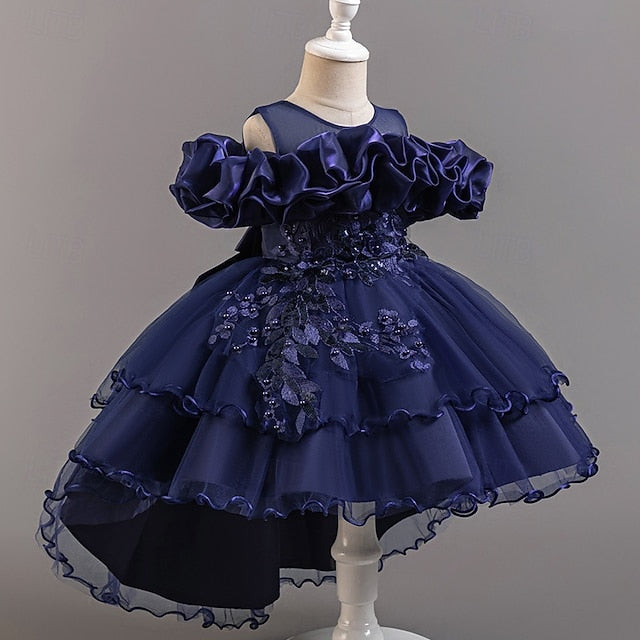 Wedding Sleeve Short Floral Party Kids Dress Girls' Flower