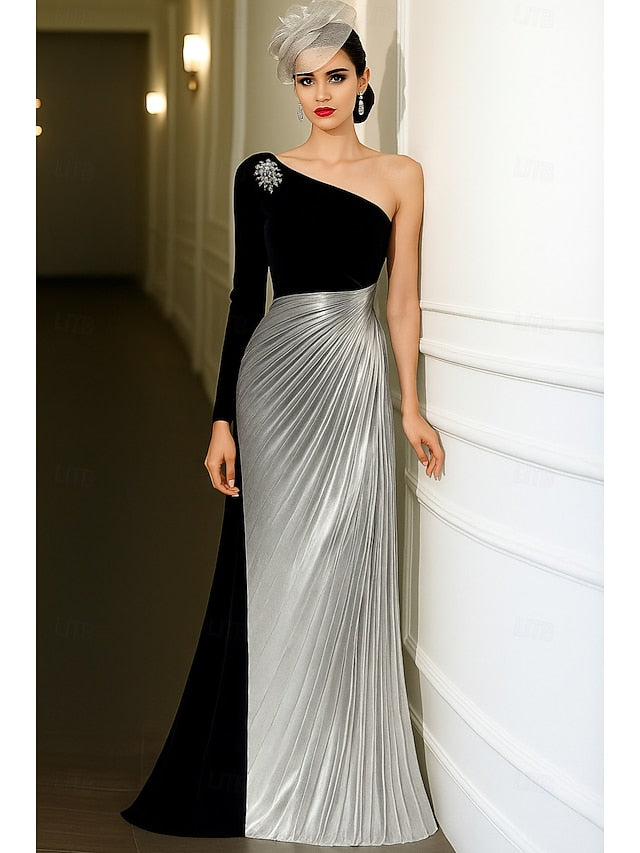 Black Elegant Gold Evening Dress Formal Gown A-Line Wedding