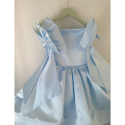 Girl Girls' Party Solid Dress Color Flower Kids