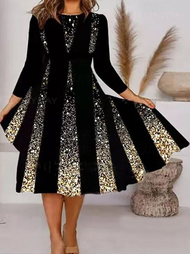 Women's Midi Dress Print Dress Fashion Modern Daily Office