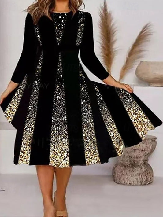 Women's Midi Dress Print Dress Fashion Modern Daily Office