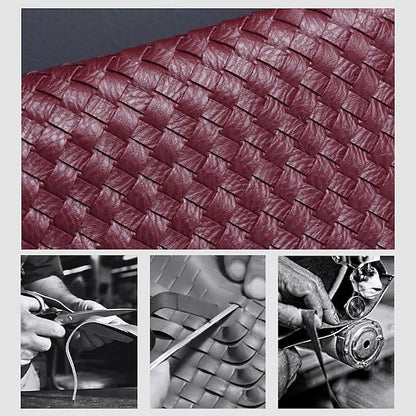 Woven Bag Faux – Burgundy Leather Hobo Women's Chic