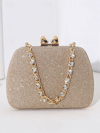 with Clutch Sage Rhinestone Green Evening Glitter Women's