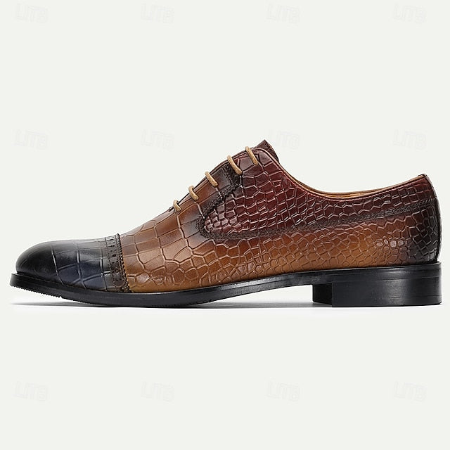 Print Crocodile Oxford – Men’s Genuine Leather Shoes Elegant