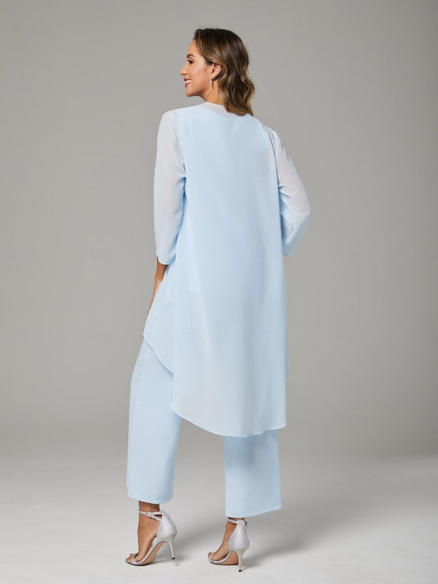 Jumpsuit Pantsuit Floor Length Mother of the Bride Dress