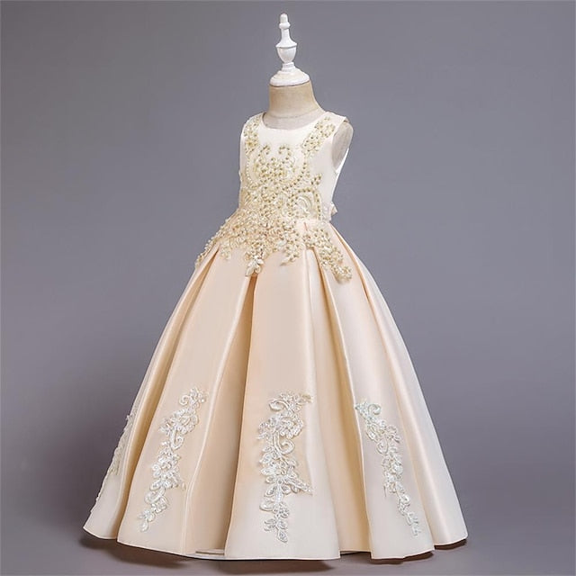 Girls' Flower Girl Dress Evening Party Gown
