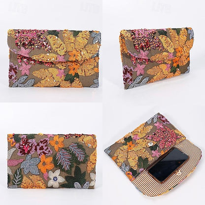 Handheld Floral Clutch - Bag Evening Women's Embroidered