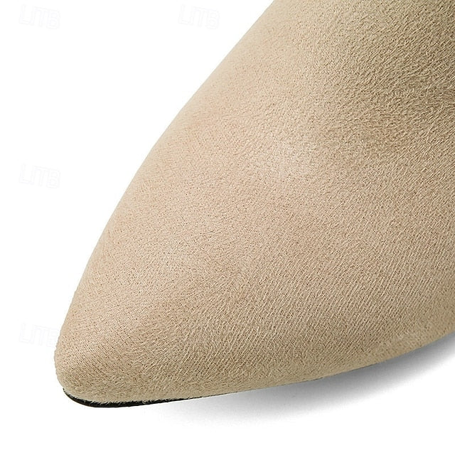 Pink Women's Bow Pearl with Boots Ankle Suede Charm and