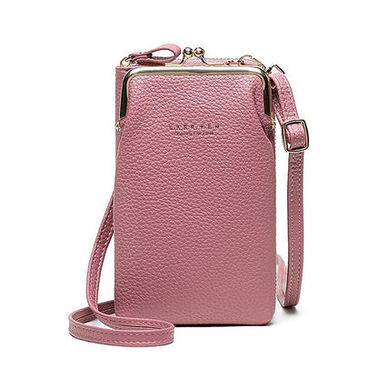 Tasche Gold Damen Kunstleder mit Rahmen Schwarz Crossbody