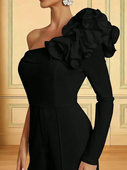 Simple One the Shoulder Dress of Mother Jumpsuits Elegant Bride
