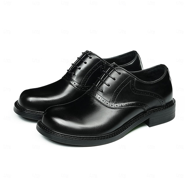 First Oxford Genuine Shoes- Men's Dress Layer Leather