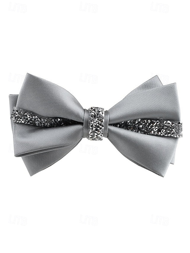 with Crystal Embellishment Bow Burgundy Tie – Satin Elegant