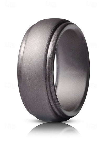 – Men Ring Black Durable Matte Silicone for Comfortable