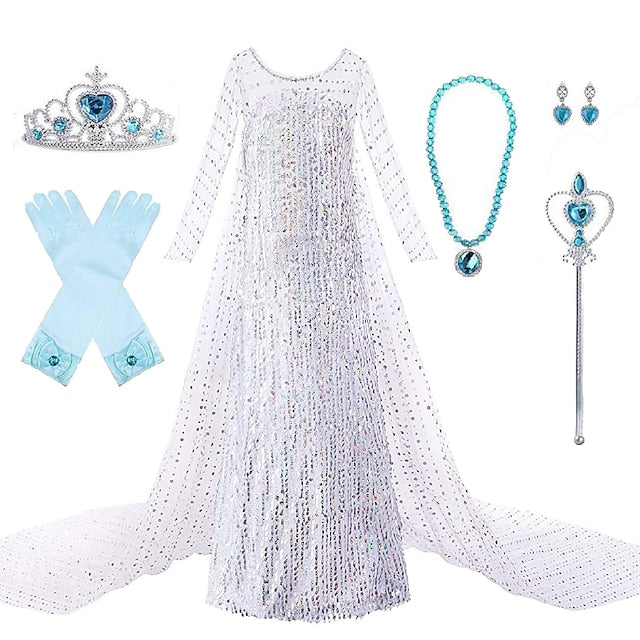 Flower Princess Elsa Girls' Movie Girl Dress Frozen